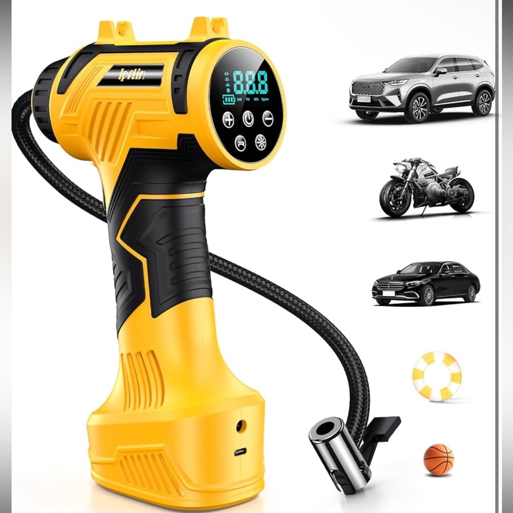 Tire inflator portable air compressor built-in battery corded tire inflator